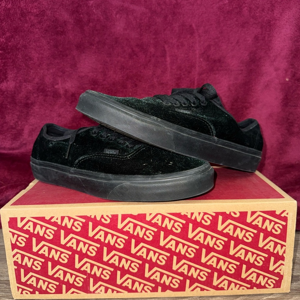 Vans Dark Green Velvet Sneakers